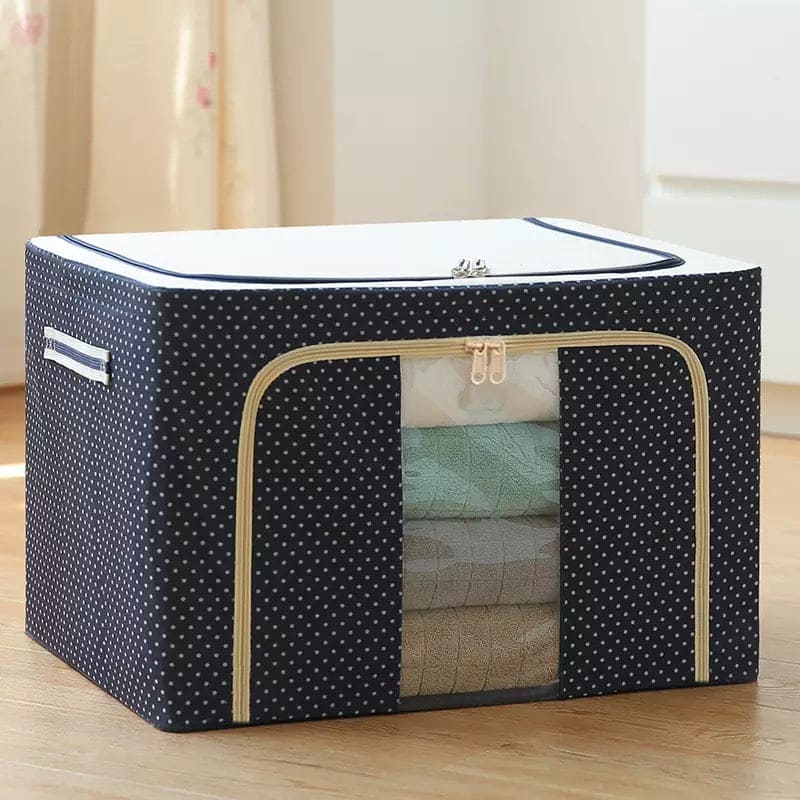 Printed Large Capacity Storage Box, Waterproof Oxford Cloth Steel Storage Box, Clothing Quilt Storage Bag Organizer, Quilt Blanket Socks Stuff Container, Portable Folding Closet Organizer Printed Large Capacity Storage Box, Waterproof Oxford Cloth Steel Storage Box, Clothing Quilt Storage Bag Organizer, Quilt Blanket Socks Stuff Container, Portable Folding Closet Organizer